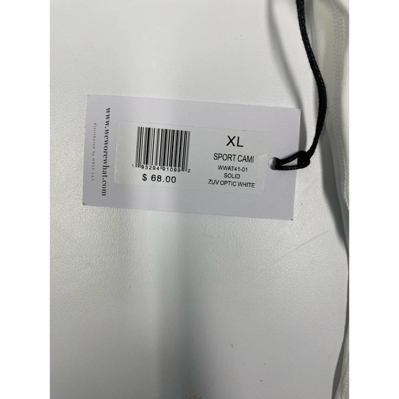 NEW We Wore What Sport Cami XL Optic White Crisscross Athletic Scoop Neck Crop - Picture 4 of 4